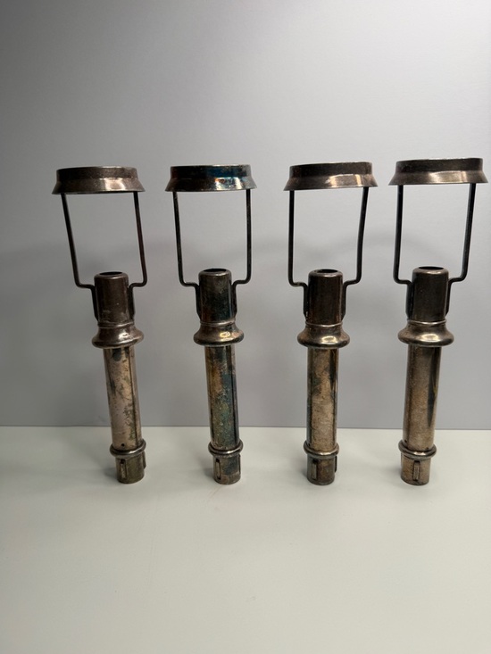 Other - Antique silver plate Lamp Harps and Sockets Set of 4 - Tiffany style candle lamp
